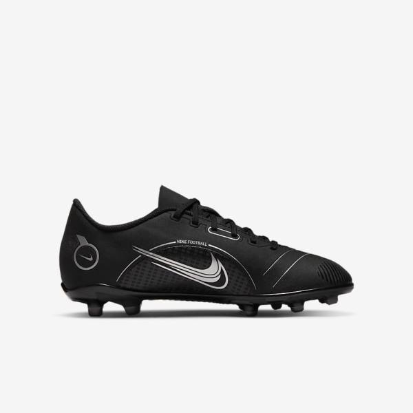 Nike Jr. Mercurial Vapor 14 Club MG Older Multi-Ground Dječje Tenisice Za Nogomet Crne Sive Metalne Srebrne | NK140TZB