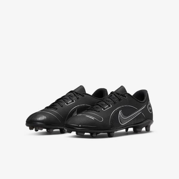 Nike Jr. Mercurial Vapor 14 Club MG Older Multi-Ground Dječje Tenisice Za Nogomet Crne Sive Metalne Srebrne | NK140TZB