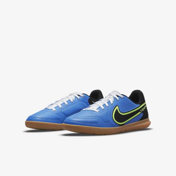 Nike Jr. Tiempo Legend 9 Club IC Older Indoor-Court Dječje Tenisice Za Nogomet Svijetlo Plave Svijetlo Zelene Smeđe Crne | NK361WVO