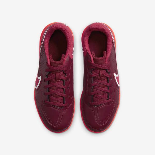 Nike Jr. Tiempo Legend 9 Club IC Older Indoor-Court Dječje Tenisice Za Nogomet Crvene Svijetlo Crvene | NK987XPG