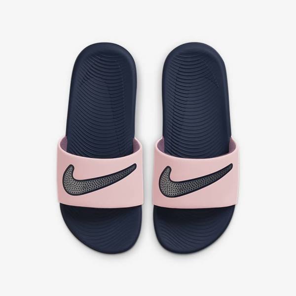 Nike Kawa SE Older Dječje Natikače Roze Tamnoplave Metalne Srebrne | NK392QCI