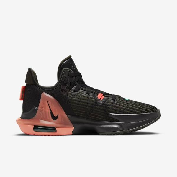 Nike LeBron Witness 6 Ženske Tenisice za košarku Crne Crvene Metalne Srebrne | NK570AZU