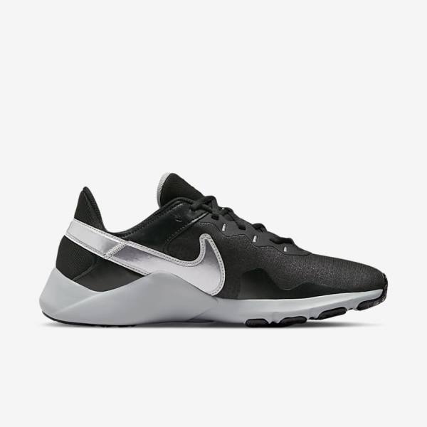 Nike Legend Essential 2 Muške Tenisice Za Trening Crne Metalne Srebrne Metalne Sive | NK063UYJ