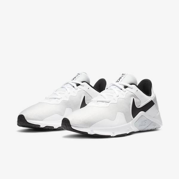 Nike Legend Essential 2 Muške Tenisice Za Trening Platine Bijele Crne | NK713ORN