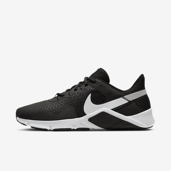 Nike Legend Essential 2 Muške Tenisice Za Trening Crne Metalne Srebrne Bijele | NK782SKM