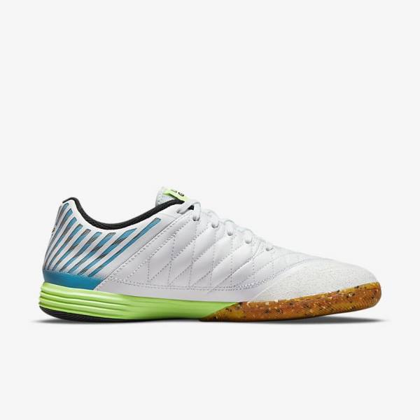 Nike Lunar Gato II IC Indoor Court Muške Tenisice Za Nogomet Bijele Svijetlo Plave Crne Crne | NK324NFL