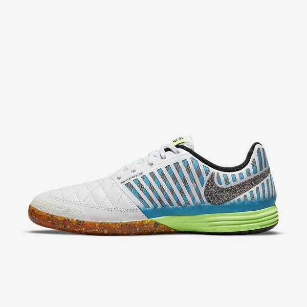 Nike Lunar Gato II IC Indoor Court Muške Tenisice Za Nogomet Bijele Svijetlo Plave Crne Crne | NK324NFL