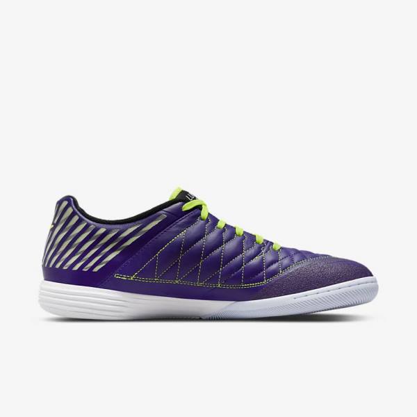 Nike Lunar Gato II IC Indoor Court Muške Tenisice Za Nogomet Ljubičaste Crne Bijele | NK563EQK