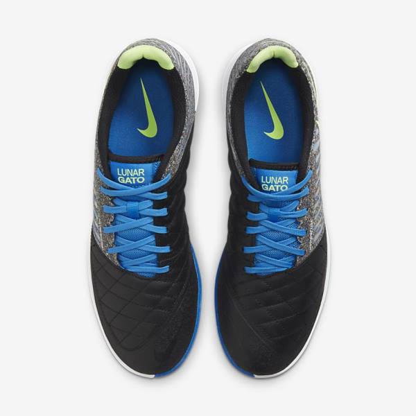 Nike Lunar Gato II IC Indoor Court Muške Tenisice Za Nogomet Crne Svijetlo Plave Svijetlo Zelene | NK630WFI