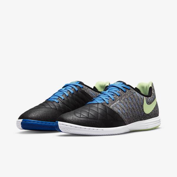 Nike Lunar Gato II IC Indoor Court Muške Tenisice Za Nogomet Crne Svijetlo Plave Svijetlo Zelene | NK630WFI