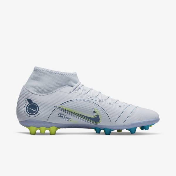 Nike Mercurial Superfly 8 Academy AG Artificial-Grass Ženske Tenisice Za Nogomet Sive Svijetlo Plave Tamno Plave | NK637FHB