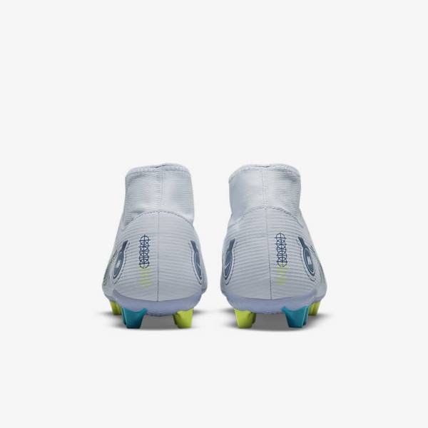 Nike Mercurial Superfly 8 Academy AG Artificial-Grass Muške Tenisice Za Nogomet Sive Svijetlo Plave Tamno Plave | NK831PRZ