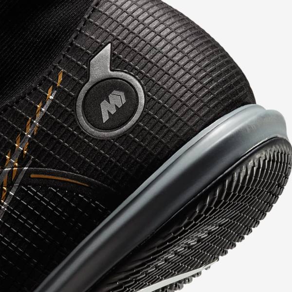 Nike Mercurial Superfly 8 Academy IC Indoor-Court Ženske Tenisice Za Nogomet Crne Metalne Srebrne Sive Metalne Zlatne | NK871FRZ