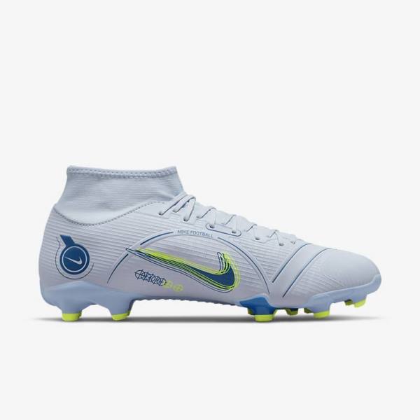 Nike Mercurial Superfly 8 Academy MG Multi-Grounds Muške Tenisice Za Nogomet Sive Svijetlo Plave Tamno Plave | NK356XGU