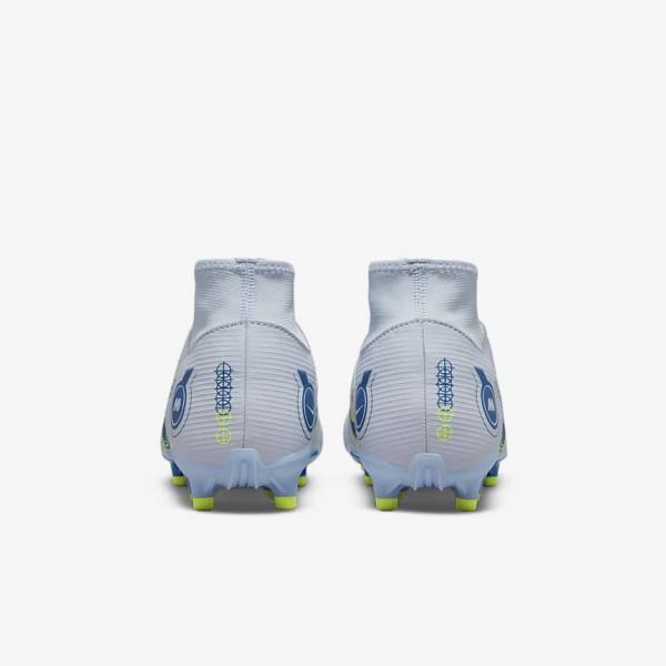 Nike Mercurial Superfly 8 Academy MG Multi-Grounds Muške Tenisice Za Nogomet Sive Svijetlo Plave Tamno Plave | NK356XGU