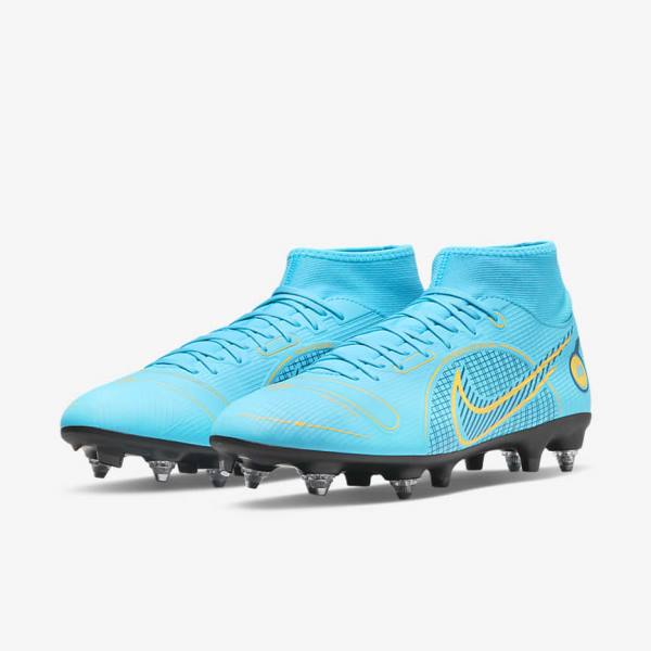 Nike Mercurial Superfly 8 Academy SG-PRO Anti-Clog Traction Soft-Grounds Ženske Tenisice Za Nogomet Plave Narančaste | NK056VGU