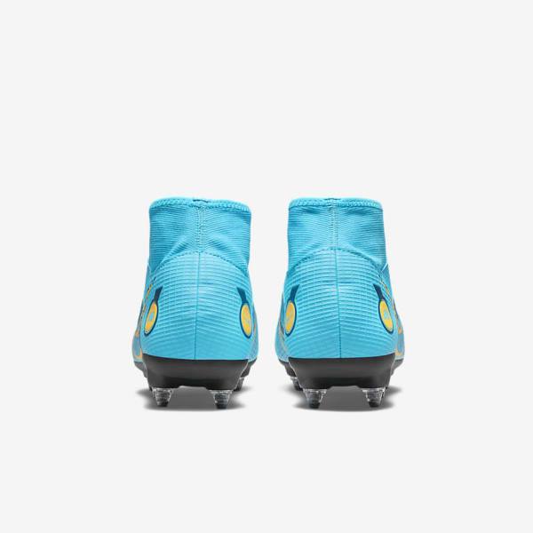 Nike Mercurial Superfly 8 Academy SG-PRO Anti-Clog Traction Soft-Grounds Ženske Tenisice Za Nogomet Plave Narančaste | NK056VGU