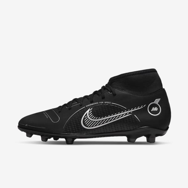 Nike Mercurial Superfly 8 Club MG Multi-Grounds Ženske Tenisice Za Nogomet Crne Sive Metalne Srebrne | NK467OHY