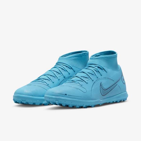 Nike Mercurial Superfly 8 Club TF Turf Muške Tenisice Za Nogomet Plave Narančaste | NK482WCI