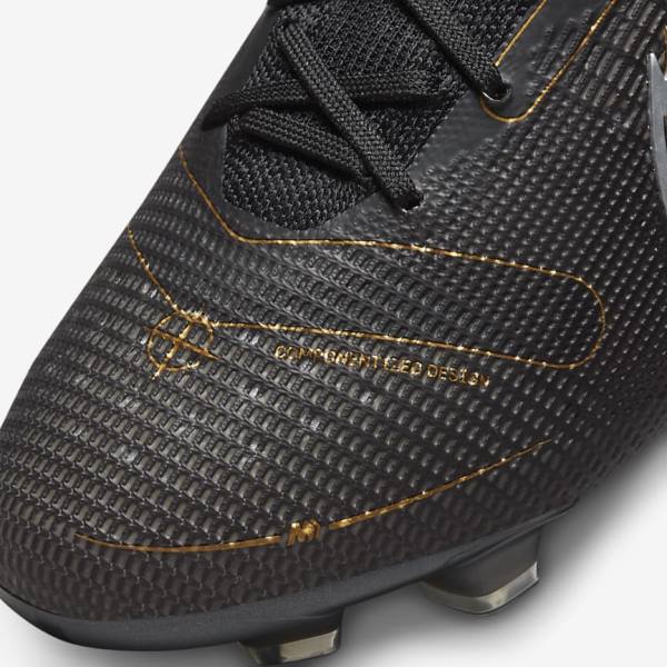 Nike Mercurial Superfly 8 Elite FG Firm-Grounds Muške Tenisice Za Nogomet Crne Metalne Srebrne Sive Metalne Zlatne | NK392VER