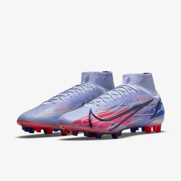 Nike Mercurial Superfly 8 Elite KM AG Artificial-Grass Ženske Tenisice Za Nogomet Indigo | NK360IDT