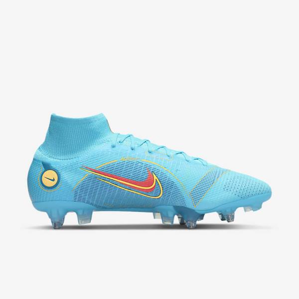 Nike Mercurial Superfly 8 Elite SG-PRO Anti-Clog Traction Soft-Ground Muške Tenisice Za Nogomet Plave Narančaste | NK534KMI