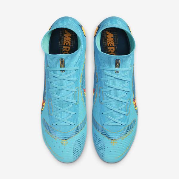 Nike Mercurial Superfly 8 Elite SG-PRO Anti-Clog Traction Soft-Ground Muške Tenisice Za Nogomet Plave Narančaste | NK534KMI