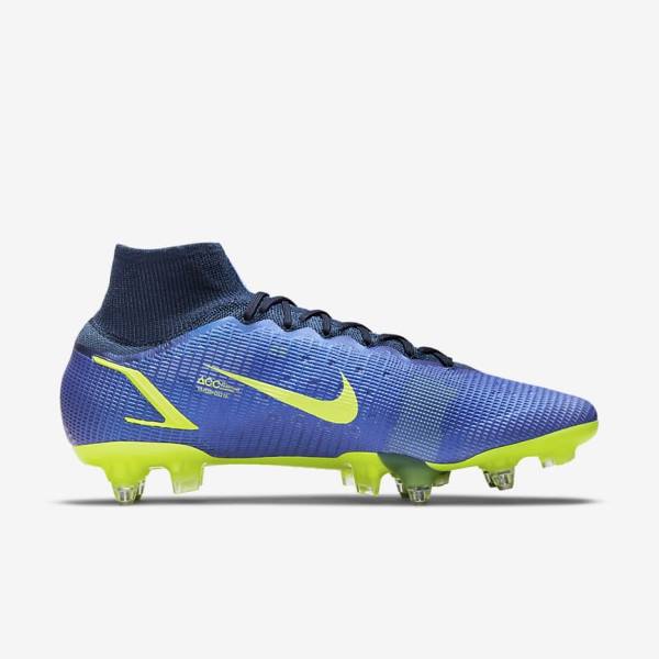 Nike Mercurial Superfly 8 Elite SG-Pro AC Soft-Ground Muške Tenisice Za Nogomet Plave | NK603ZQP