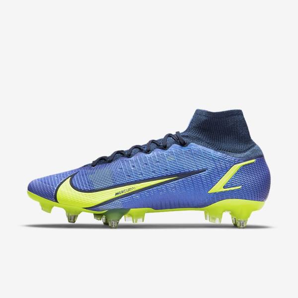 Nike Mercurial Superfly 8 Elite SG-Pro AC Soft-Ground Muške Tenisice Za Nogomet Plave | NK603ZQP