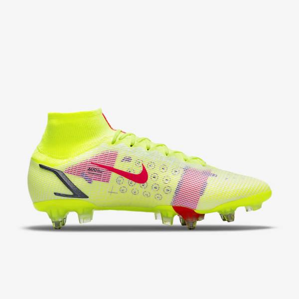 Nike Mercurial Superfly 8 Elite SG-Pro AC Soft-Ground Muške Tenisice Za Nogomet Crne Svijetlo Crvene | NK698ZXO