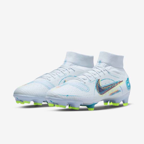 Nike Mercurial Superfly 8 Pro FG Firm-Ground Muške Tenisice Za Nogomet Sive Svijetlo Plave Tamno Plave | NK204QJP