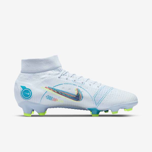 Nike Mercurial Superfly 8 Pro FG Firm-Ground Ženske Tenisice Za Nogomet Sive Svijetlo Plave Tamno Plave | NK596ORI