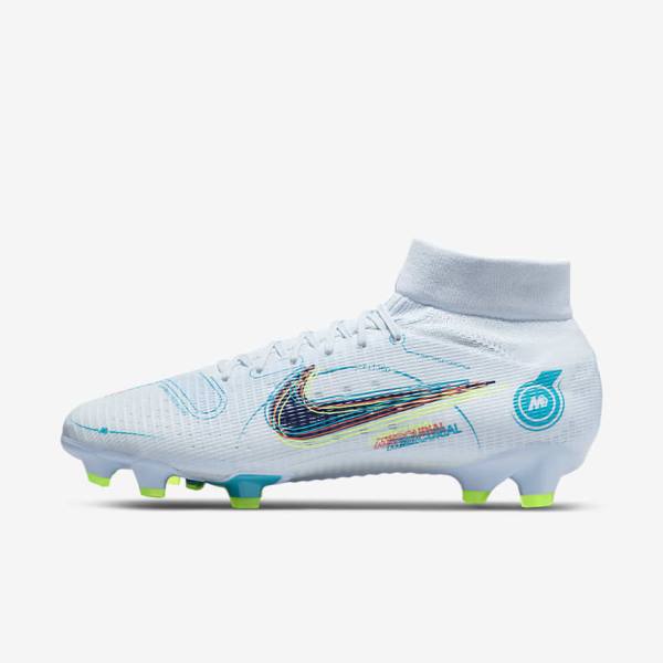 Nike Mercurial Superfly 8 Pro FG Firm-Ground Ženske Tenisice Za Nogomet Sive Svijetlo Plave Tamno Plave | NK596ORI