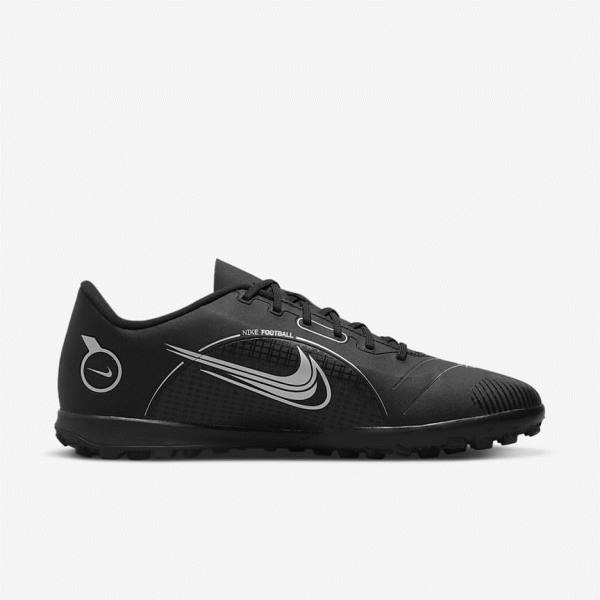 Nike Mercurial Vapor 14 Club TF Turf Ženske Tenisice Za Nogomet Crne Sive Metalne Srebrne | NK581ZUF