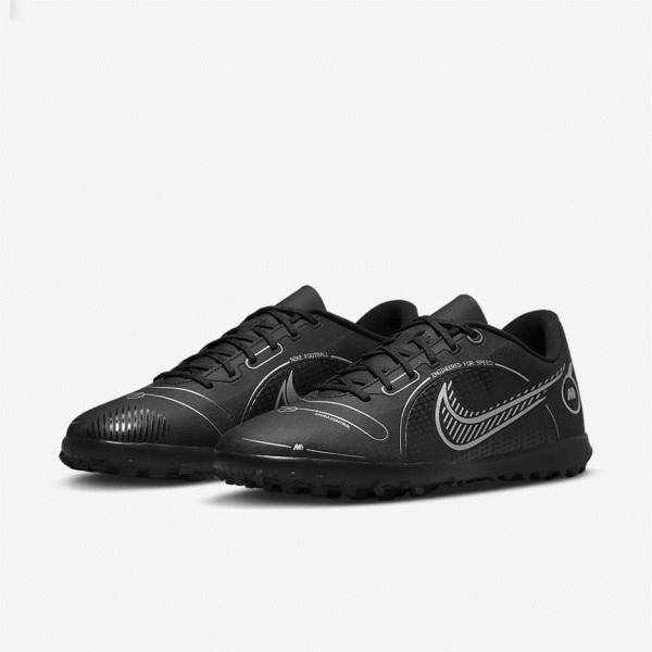 Nike Mercurial Vapor 14 Club TF Turf Ženske Tenisice Za Nogomet Crne Sive Metalne Srebrne | NK581ZUF