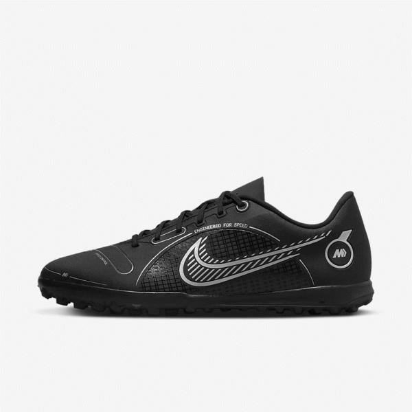 Nike Mercurial Vapor 14 Club TF Turf Ženske Tenisice Za Nogomet Crne Sive Metalne Srebrne | NK581ZUF