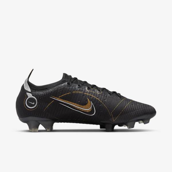 Nike Mercurial Vapor 14 Elite FG Firm-Grounds Ženske Tenisice Za Nogomet Crne Metalne Srebrne Sive Metalne Zlatne | NK716UIZ