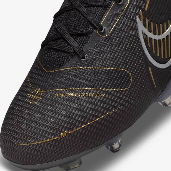 Nike Mercurial Vapor 14 Elite SG-PRO Anti-Clog Traction Soft-Grounds Ženske Tenisice Za Nogomet Crne Metalne Srebrne Sive Metalne Zlatne | NK360JLK