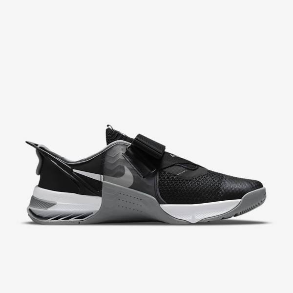 Nike Metcon 7 FlyEase Ženske Tenisice Za Trening Crne Sive Bijele Platine | NK708XYU