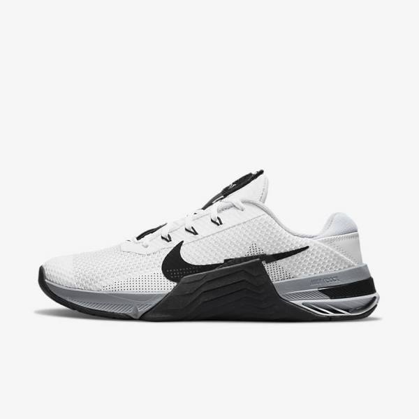 Nike Metcon 7 Muške Tenisice Za Trening Bijele Sive Platine Crne | NK310URJ