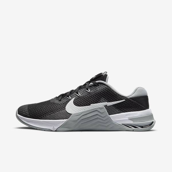 Nike Metcon 7 Ženske Tenisice Za Trening Crne Sive Bijele Platine | NK574VXB