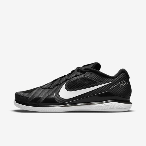 Nike NikeCourt Air Zoom Vapor Pro Carpet Muške Tenisice Za Tenis Crne Bijele | NK768PSE