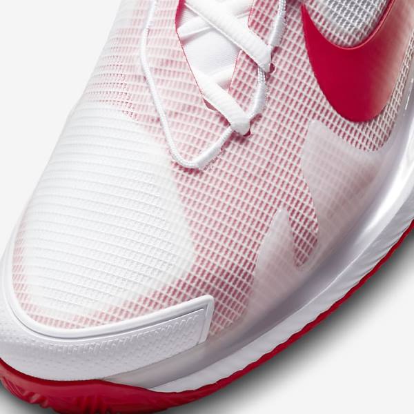 Nike NikeCourt Air Zoom Vapor Pro Clay Court Muške Tenisice Za Tenis Bijele Crvene | NK207JXL