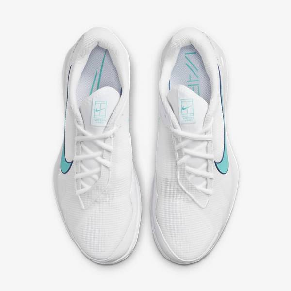 Nike NikeCourt Air Zoom Vapor Pro Clay Court Muške Tenisice Za Tenis Bijele Svijetlo Bež Kraljevska Plava Plave Tirkizne | NK816WNL