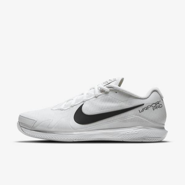 Nike NikeCourt Air Zoom Vapor Pro Hard-Court Muške Tenisice Za Tenis Bijele Crne | NK394DNU