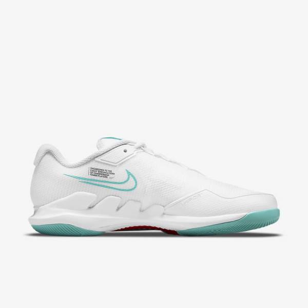 Nike NikeCourt Air Zoom Vapor Pro Hard-Court Ženske Tenisice Za Tenis Bijele Crvene Bordo Tirkizne | NK510TFA