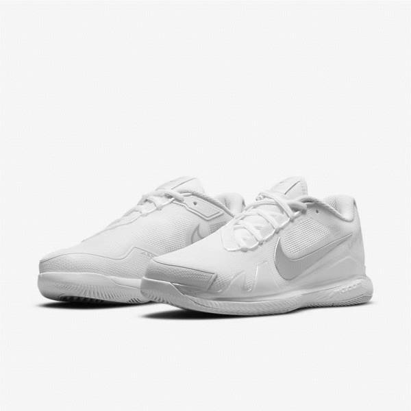 Nike NikeCourt Air Zoom Vapor Pro Hard-Court Ženske Tenisice Za Tenis Bijele Metalne Srebrne | NK819TGW