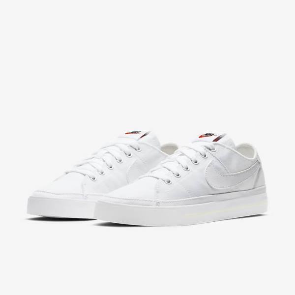 Nike NikeCourt Legacy Canvas Ženske Tenisice Bijele | NK724DGQ