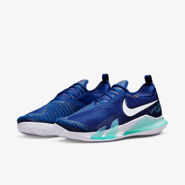 Nike NikeCourt React Vapor NXT Clay Court Muške Tenisice Za Tenis Kraljevska Plava Plave Tirkizne Narančaste Bijele | NK409OPX