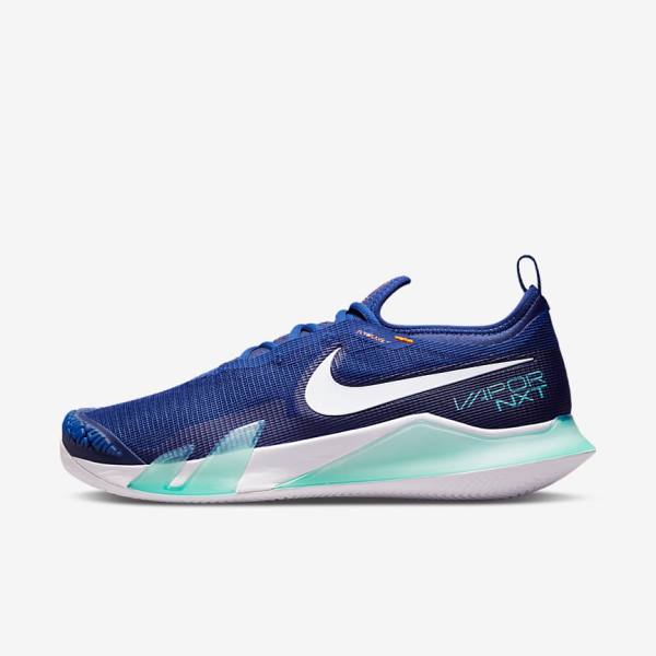 Nike NikeCourt React Vapor NXT Clay Court Muške Tenisice Za Tenis Kraljevska Plava Plave Tirkizne Narančaste Bijele | NK409OPX